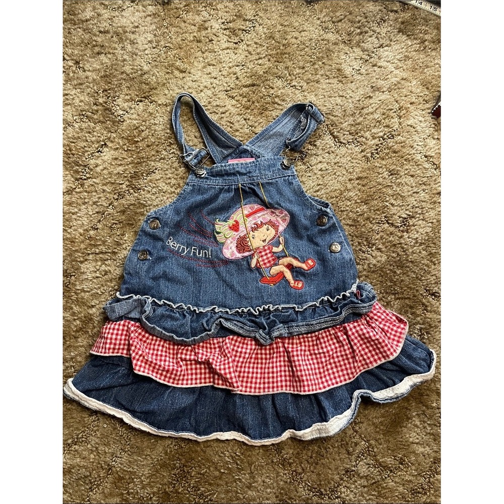 Vintage Strawberry Shortcake Denim Dress, Size 3T